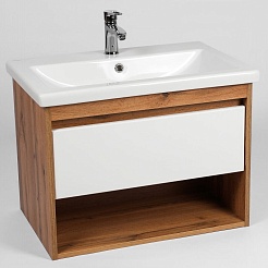 Viant Мебель для ванной Бостон 50 1 ящик подвесная белая/дуб вотан – фотография-4